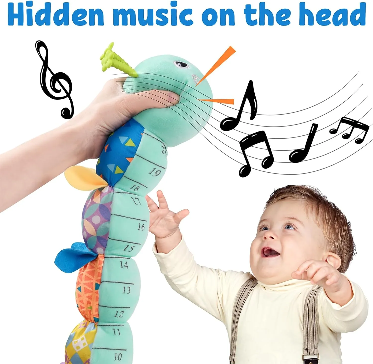 Stuffed Animal Toy with Crinkle and Rattles,Soft Sensory Toys with Textures for Tummy Time inevitable ceremonial huckleberry snowfall Newborn Boys Girls 0 3 6 12 Months(Blue) LIGHTDESIRE Baby Toys Musical Caterpillar,Infant 