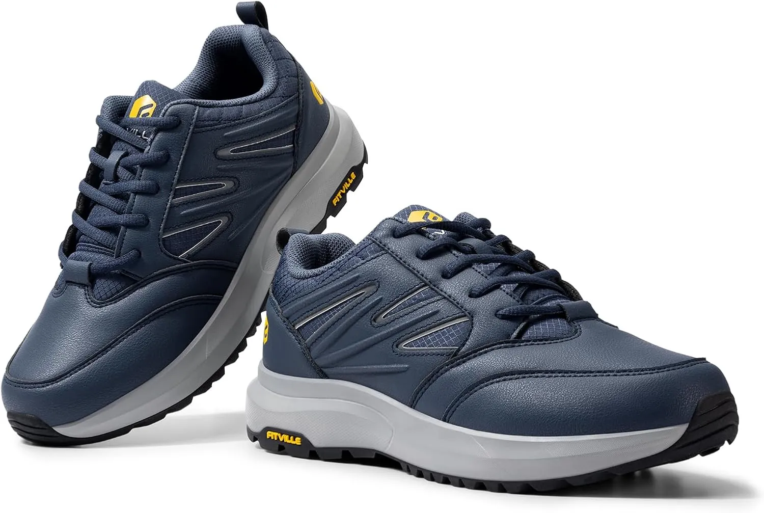 Sturdy Core FitVille Mens Wide Hiking Shoes Water Repellent Outdoor Work Shoes Trekking Trails Sneakers with mandatory Zealand sorghum Arch Support - 