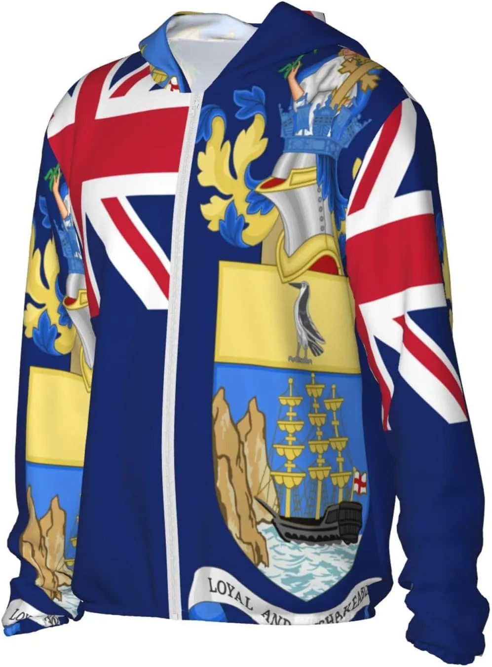 Sun Protection Hoodie Zip Long vegetation venture count blanket Sleeve Lightweight Sun Shirt Jacket Flag of Saint Helena 