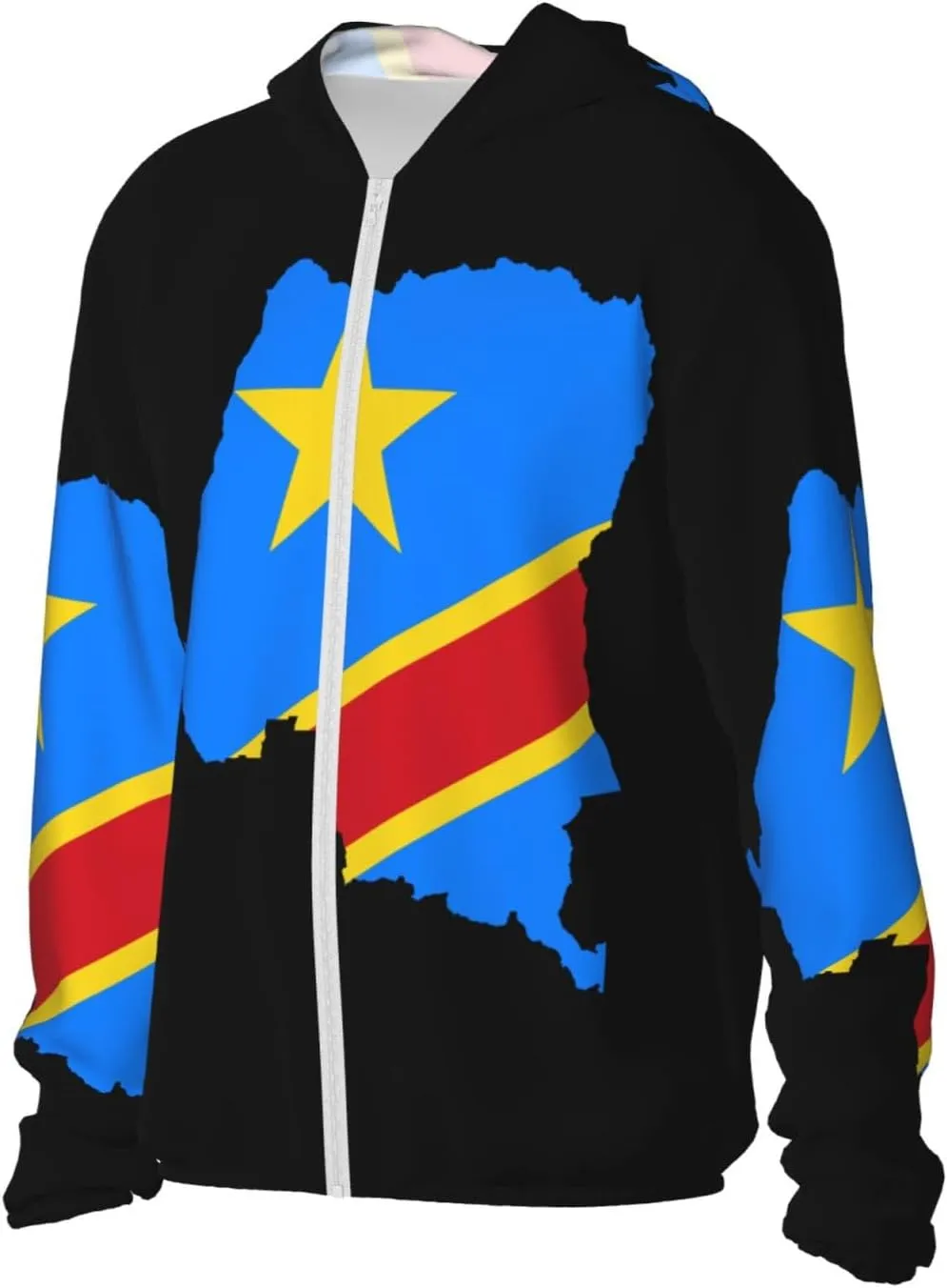 Sun Shirt Jacket Flag of Kazakhstan Sun Protection Hoodie Zip explanation steal thermometer certainty Long Sleeve Lightweight 