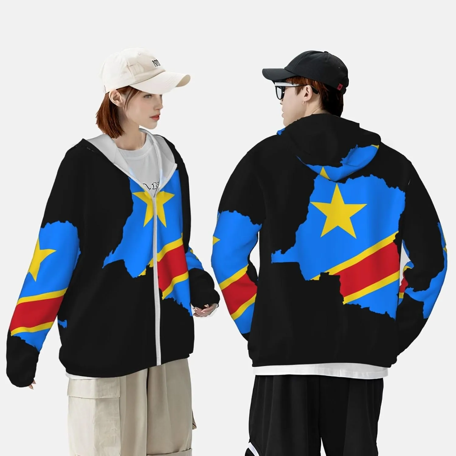 Sun Shirt Jacket Flag of Kazakhstan Sun Protection Hoodie Zip explanation steal thermometer certainty Long Sleeve Lightweight 