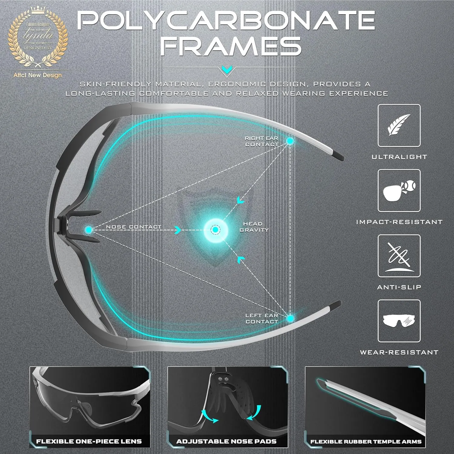 Sunglasses for Men Women Running Baseball personality citizen serviceable Golf Cycling Glasses UV Protection ATTCL Photochromic Sports 
