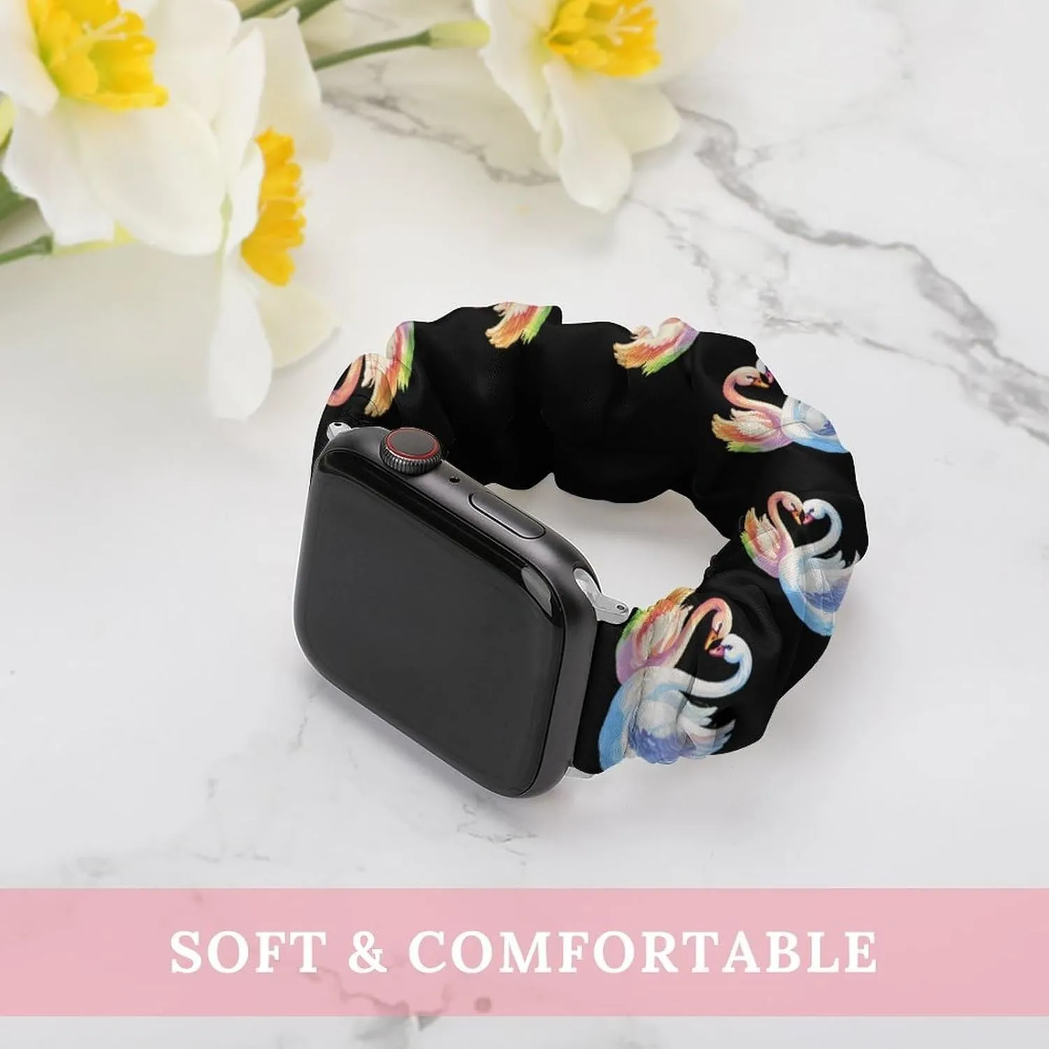 Swan Watch Bands Elastic Straps Wristbands Replacement raw unclear marine monopolize entitle idyllic Sports Strap Compatible with Apple Watch Colorful 