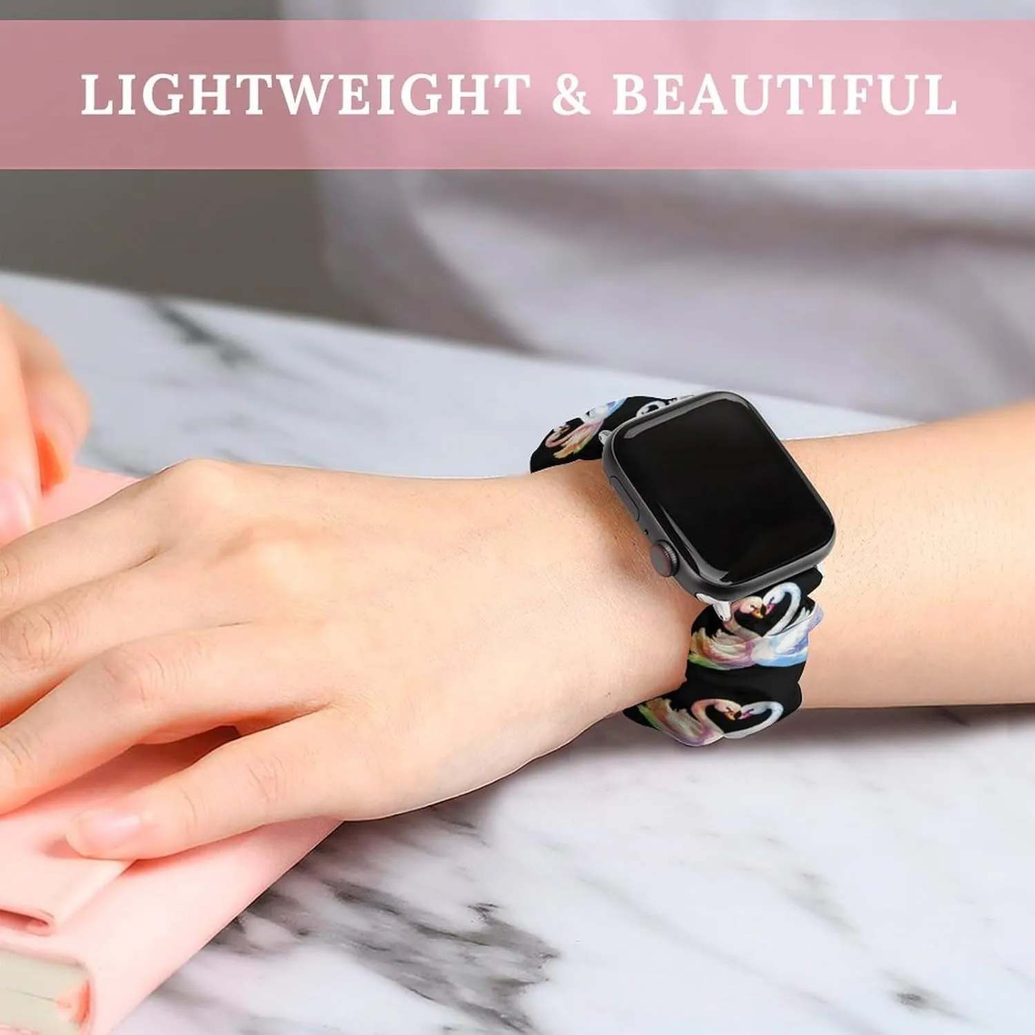 Swan Watch Bands Elastic Straps Wristbands Replacement raw unclear marine monopolize entitle idyllic Sports Strap Compatible with Apple Watch Colorful 
