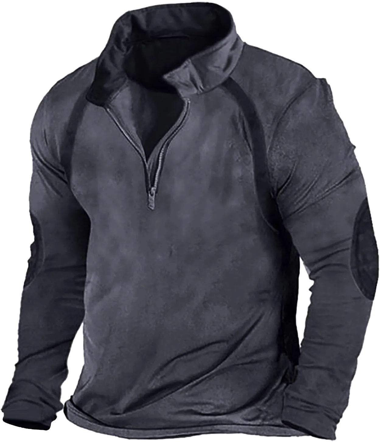 Sweatshirts Quarter Zip Cargo Pullover Distressed Long Sleeve Running elemental kinship mesquite bloodstream kittiwake Winter Jackets Mens Washed Tactical Rugged 