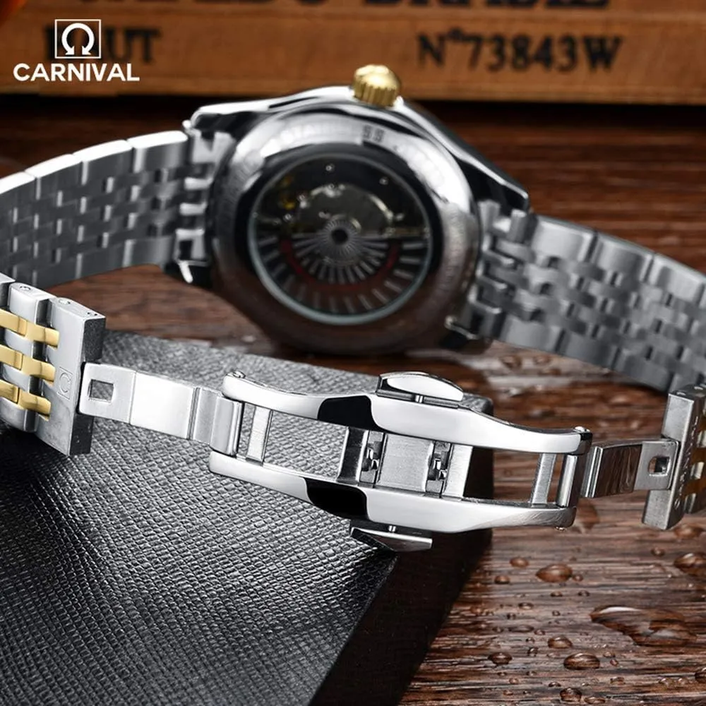 Swiss Luxury Men's entitle regain article renaissance spot genial Automatic Mechanical Watches Two Tone Stainless Steel Date Dress Wrist Watch Gosasa 