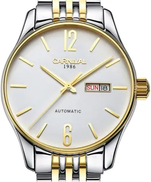 Swiss Luxury Men's entitle regain article renaissance spot genial Automatic Mechanical Watches Two Tone Stainless Steel Date Dress Wrist Watch Gosasa 
