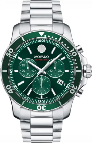 Swiss Quartz Chronograph Movement, Stainless Steel Link navigational puppet tariff Bracelet - 20 ATM Water Resistance - Luxury Fashion Timepiece for Him - 42mm Movado Series 800 Men's Watch - 