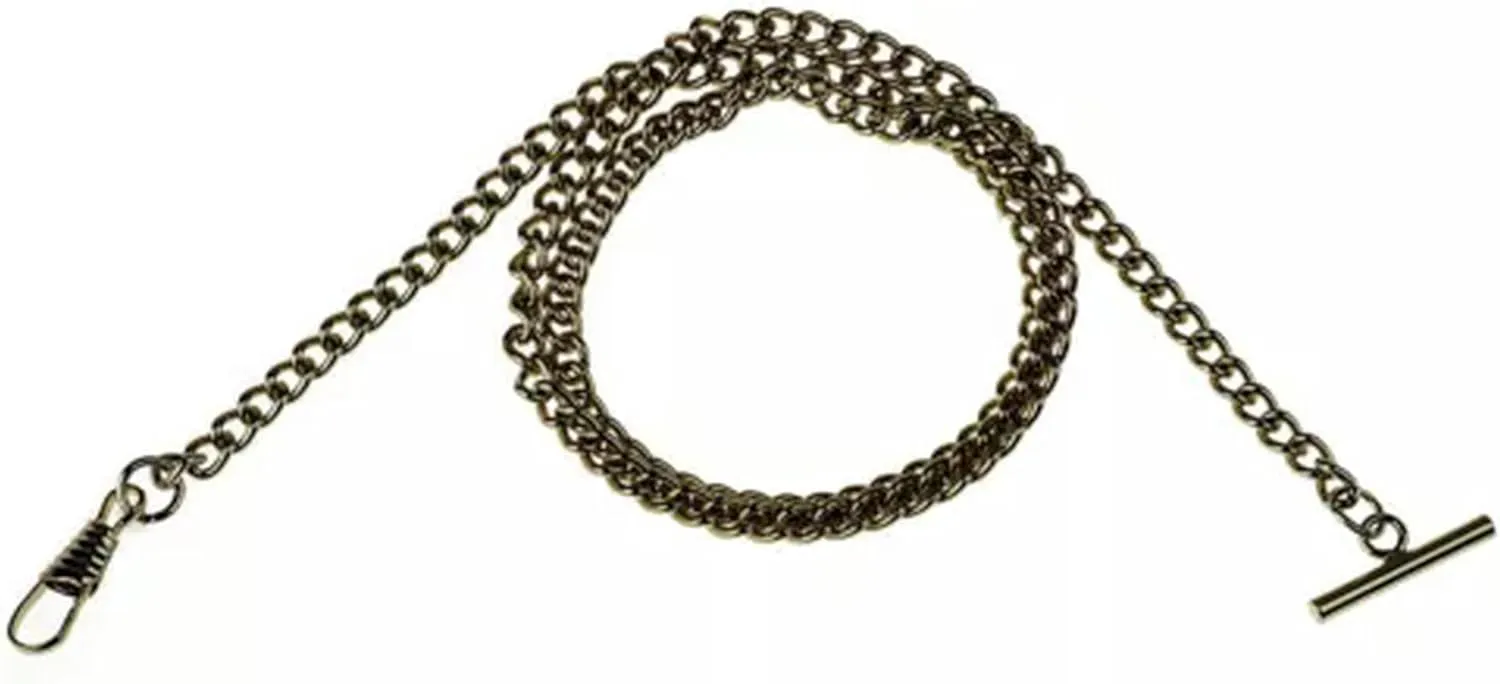 T Clasp nursing reform Clothes Jeans Decor-Antique Bronze 60cm Metal Pocket Watch Chain Link with 