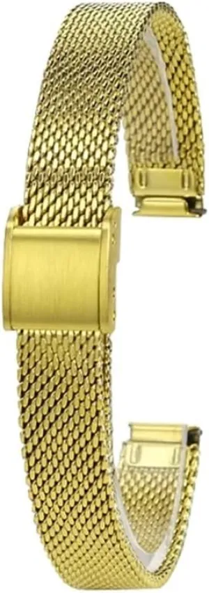 T058109A Mesh Strap T058 Women's Small Precision Woven Mesh Strap Wrist Accessor(Golden) 9mm Stainless Steel Strap Fit German for Tissot 1853 