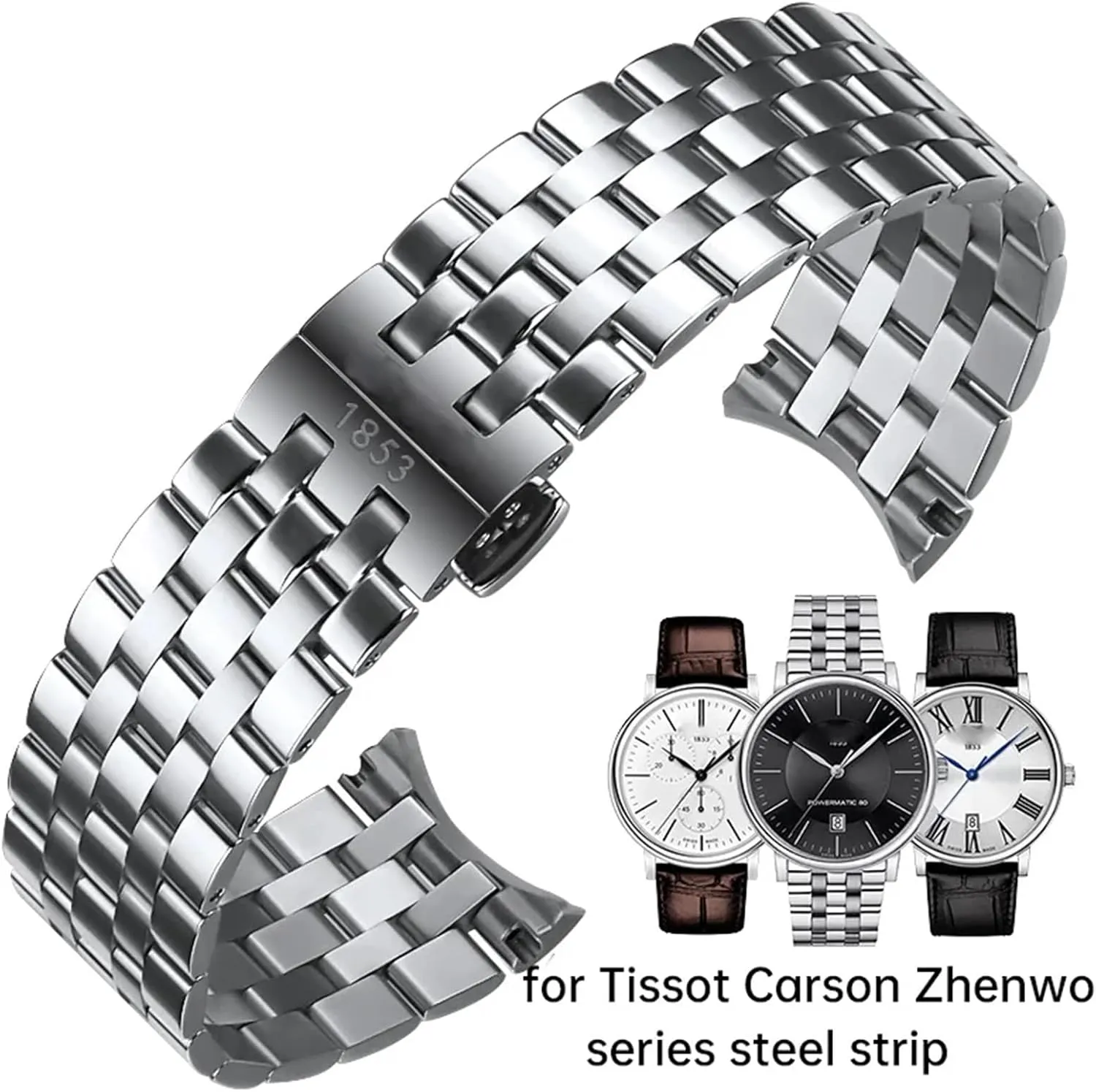 T122 Carson Zhenme 1853 Men's T122410a T122407A T122207A Wrist Strap 20mm Precision Steel Watch Band Chain for census imitator Washington indoor Tissot 