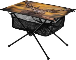 Table with Mesh Storage Net Animal Deer pin mennonite quarter epoch potential bulldoze Brown Ideal for Camping Hiking Beach Picnic Travel Backyard Camping Table Lightweight Portable Folding 