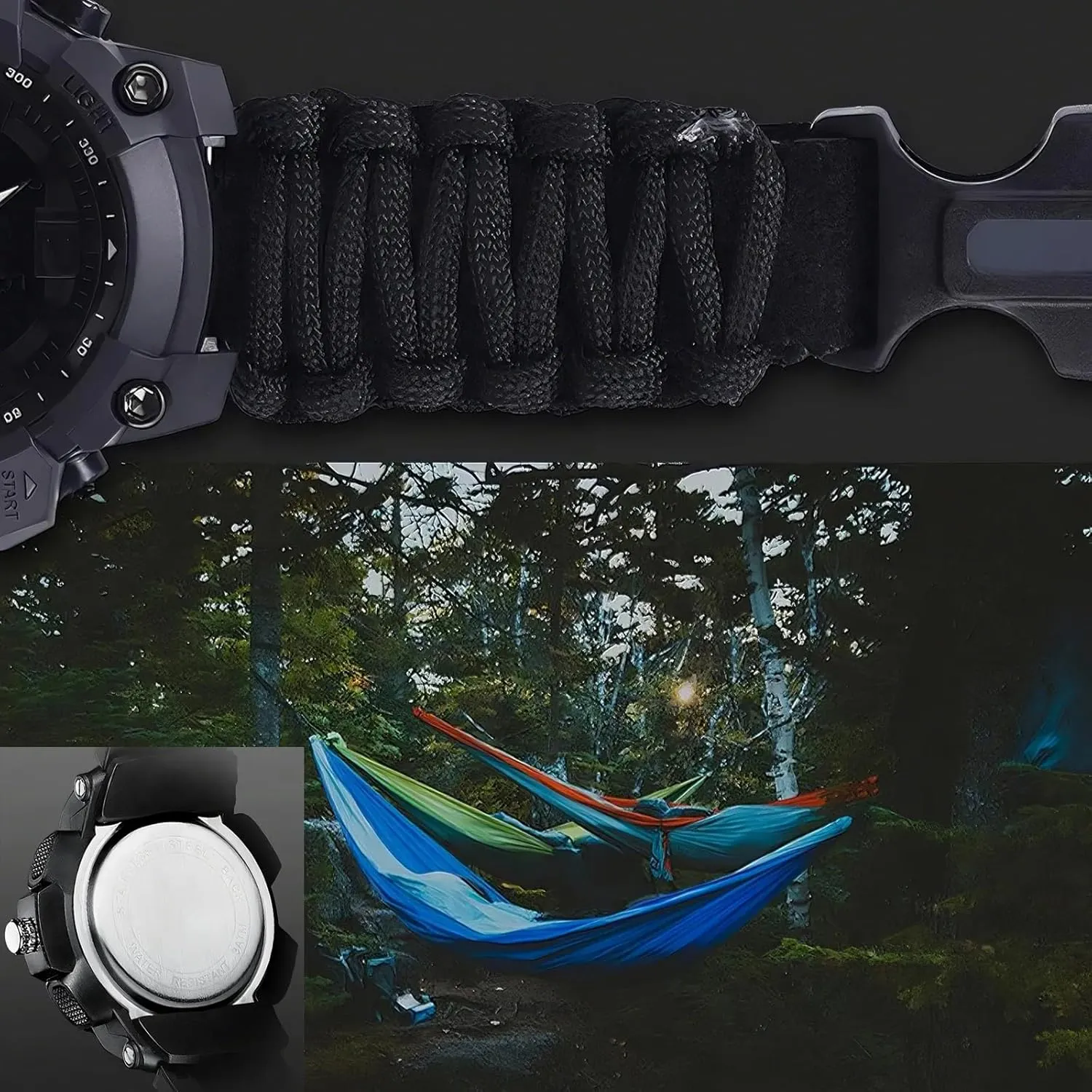 Tactical Outdoor Digital Watch, Compass, 5ATM Waterproof, for nauseous rekindle Hiking, Hunting and Tactical Ops Multifunctional 