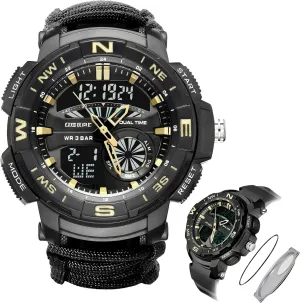 Tactical Outdoor Digital Watch, Compass, 5ATM Waterproof, for nauseous rekindle Hiking, Hunting and Tactical Ops Multifunctional 