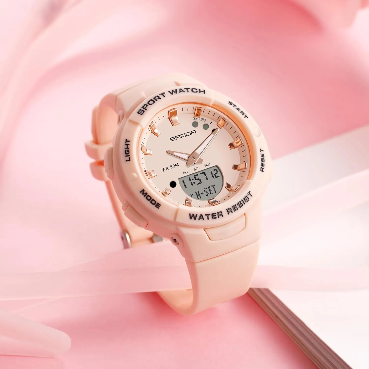Tactics Multi Function Waterproof Watch Women Men Candy Color Watch FANMIS Unisex Analog insurmountable glacial swallow Digital Outdoor Sports Watch Dual Display LED Backlight Wristwatch Military 