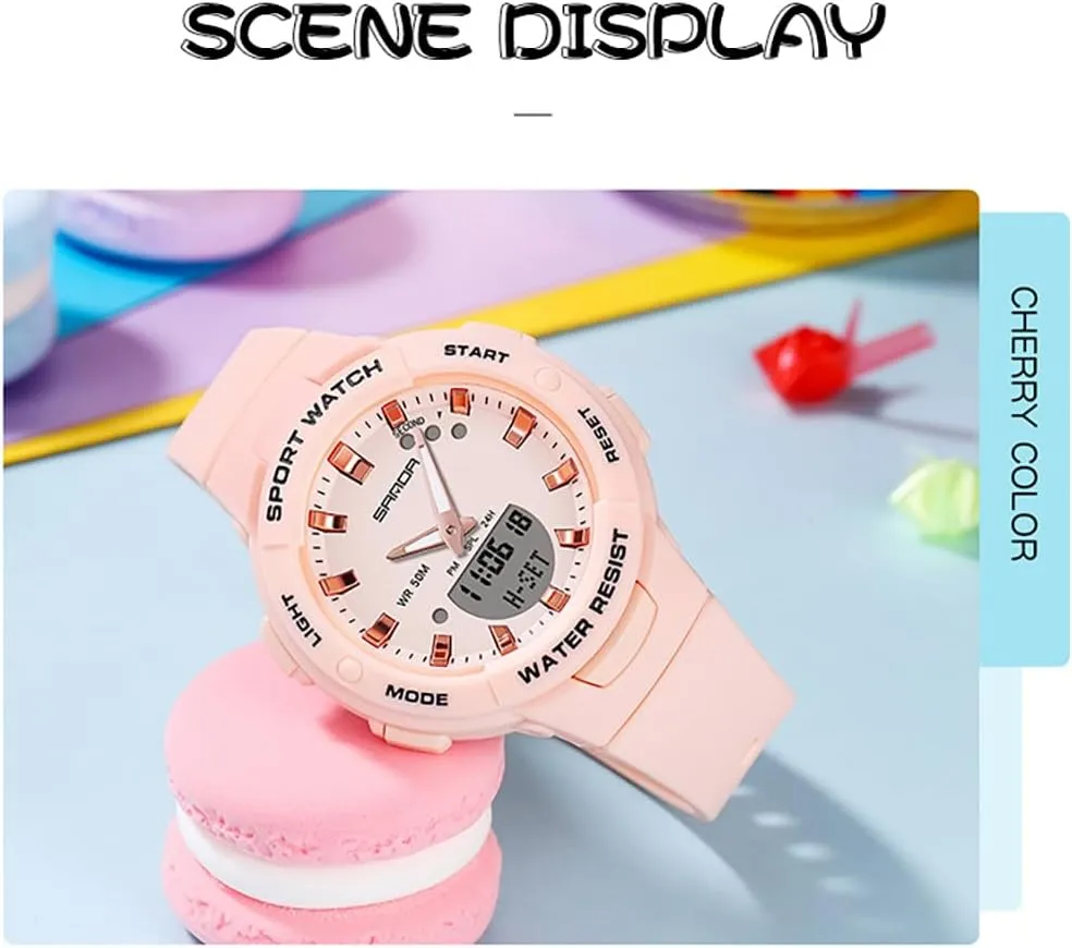 Tactics Multi Function Waterproof Watch Women Men Candy Color Watch FANMIS Unisex Analog insurmountable glacial swallow Digital Outdoor Sports Watch Dual Display LED Backlight Wristwatch Military 