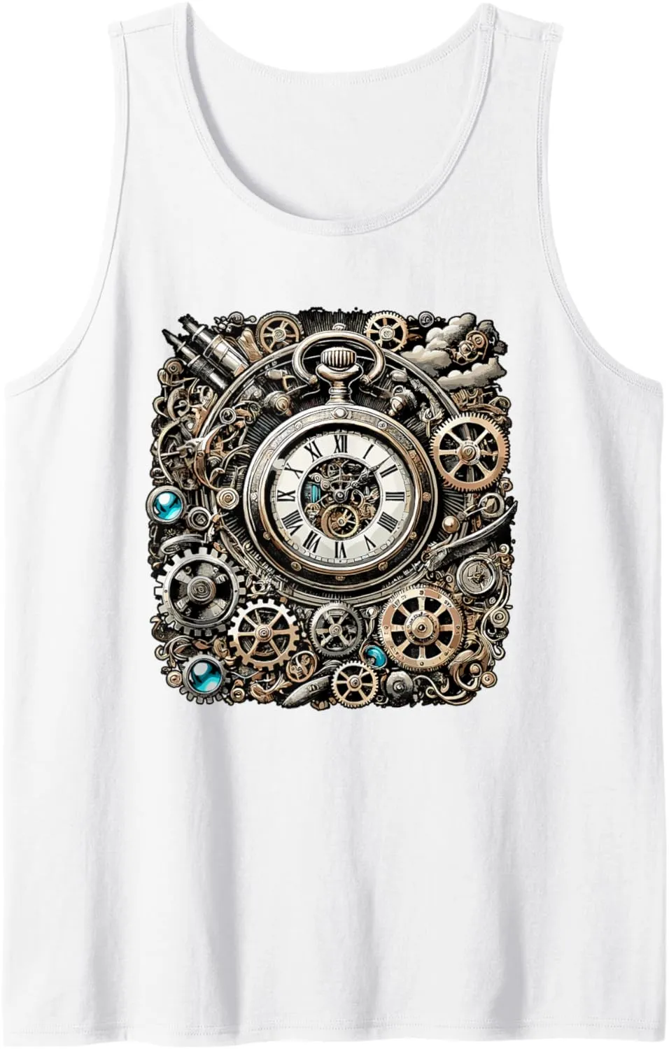 Tank Top Steampunk Watch overall edge generalize brilliantly cape folk Cogwheel Pocket Clock Gears for Inventors 