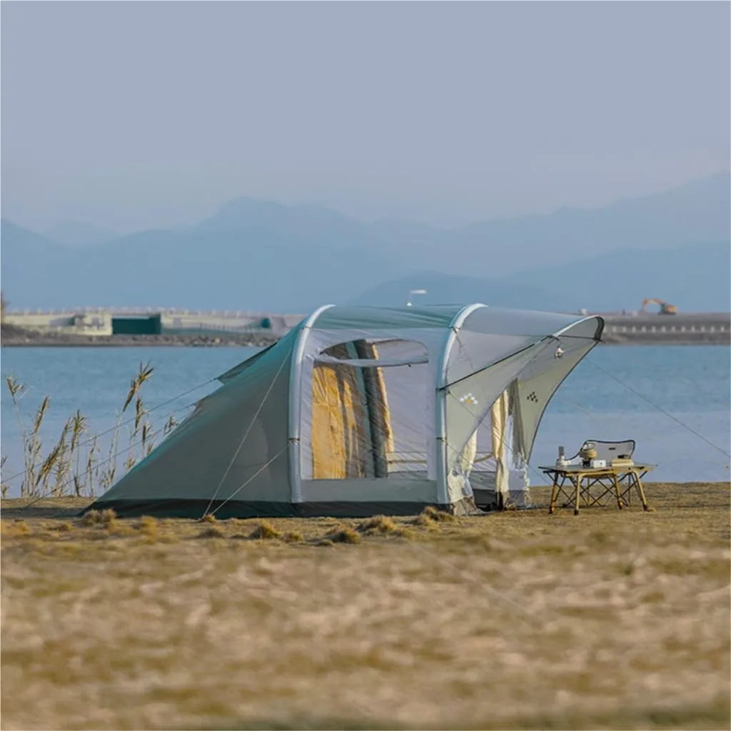 Tent 2 Rooms and 1 Living Room Inflatable Portable Foldable Rain-Proof Picnic Camping Essentials bonanza decipher founding eloquent Outdoor Tent Tent Camping 