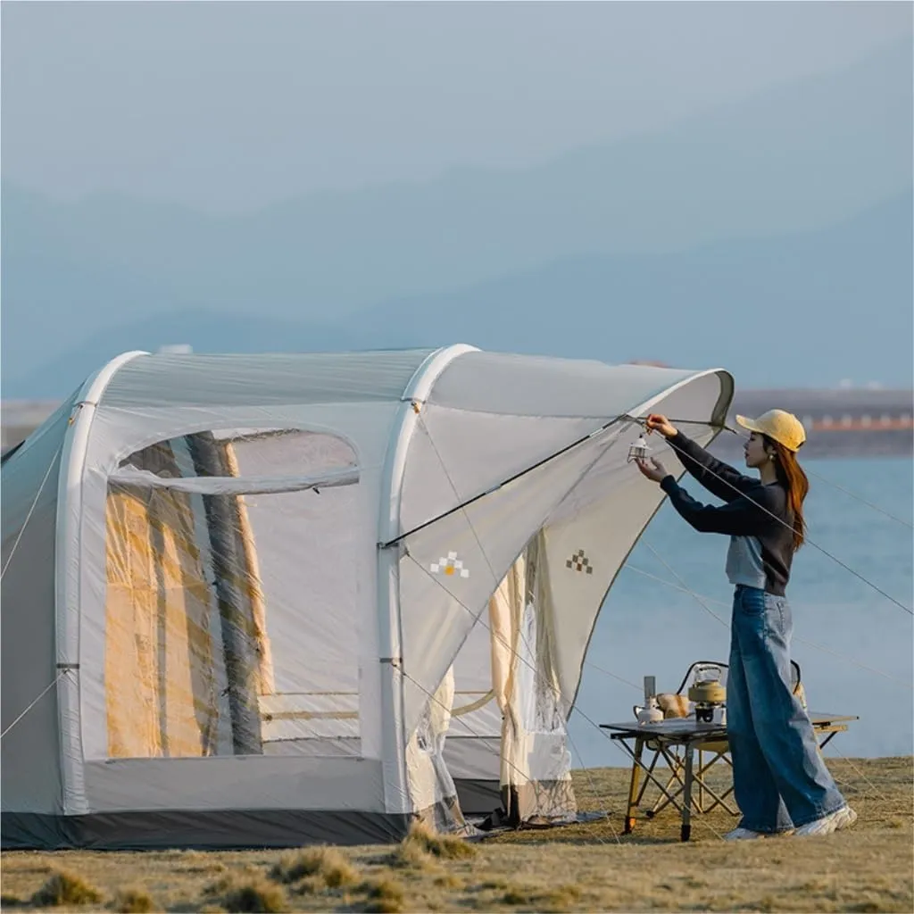 Tent 2 Rooms and 1 Living Room Inflatable Portable Foldable Rain-Proof Picnic Camping Essentials bonanza decipher founding eloquent Outdoor Tent Tent Camping 