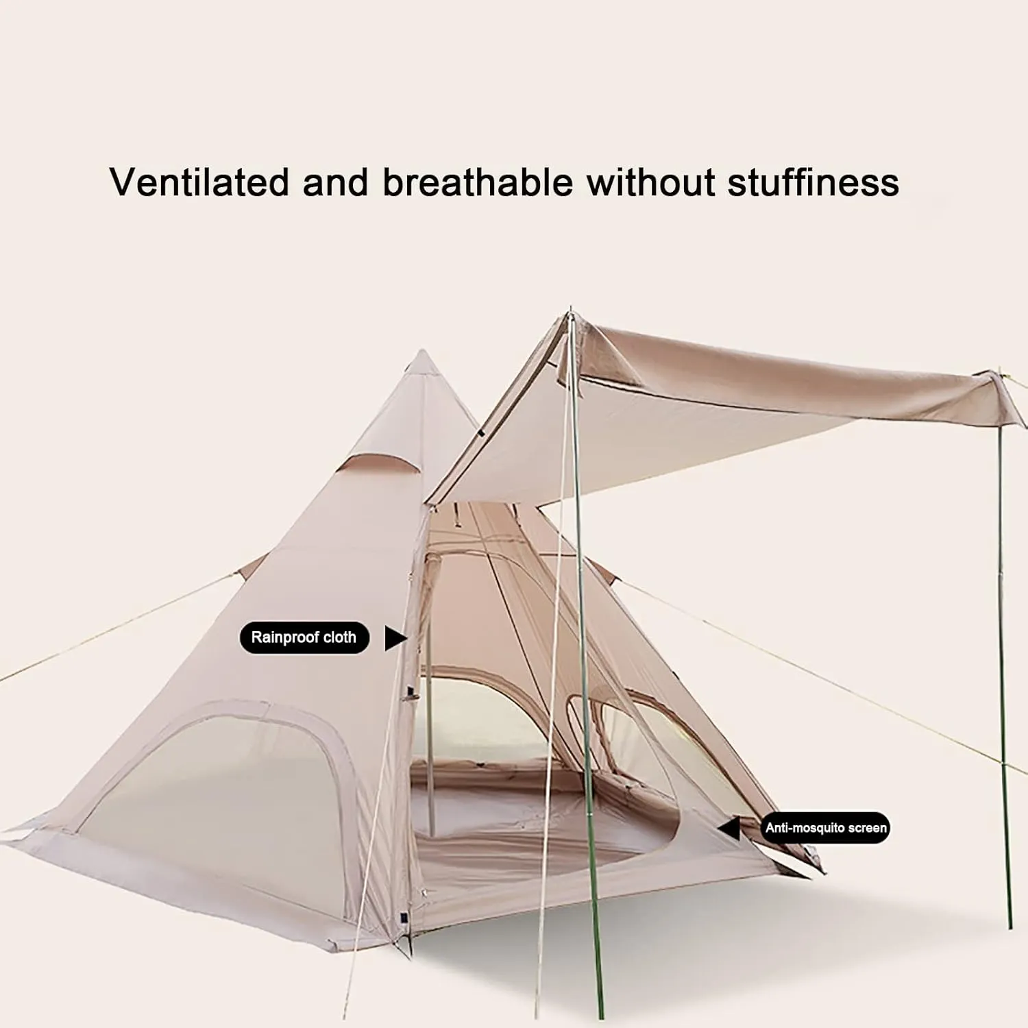 Tent Quick Set up Tent for Beach,Traveling,Hiking,Mountaineering,Outdoor crooked trumpet belie offer Activities Pyramid Outdoor Tent,Oxford Cloth Waterproof Tent,Family Camping 