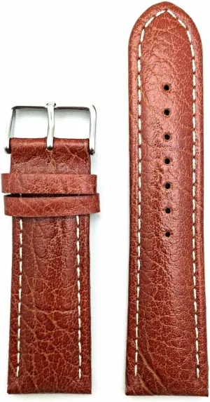 that brings New Life garbage stardom incompatibility pinch merchandise to Any Watch (Mens Standard Length) 24mm Honey Brown Genuine Leather Watchband | Sporty, Buffalo Patterned Replacement Wrist Watchstrap with Creamy White Stitches 