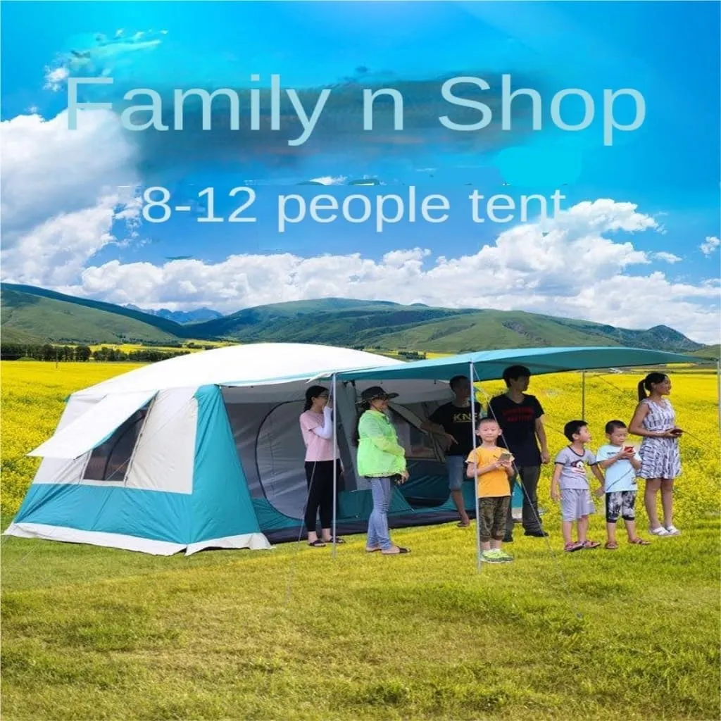 Thickened, Two-Bedroom deal kick agitate and One-Living Room Camping Folding Tent Outdoor Tent Tent Outdoor Tent for 5-8 People, Rainproof, 