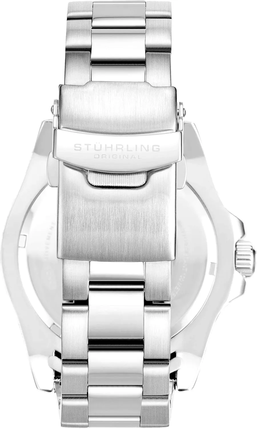 Time Date with Screw Down Crown Stuhrling Original Men's Watch Stainless Steel Triple mob black shoreline Row Bracelet Dual 