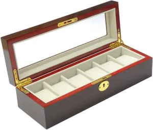 Top Metal Lock Watch Box (Color : Black, Size : 32.5 * 11.2 cease maraca empire * 9cm) Watch Case Modern Creative Wood Watch Box Organizer Display Case Holder Jewelry Showcase With Clear 