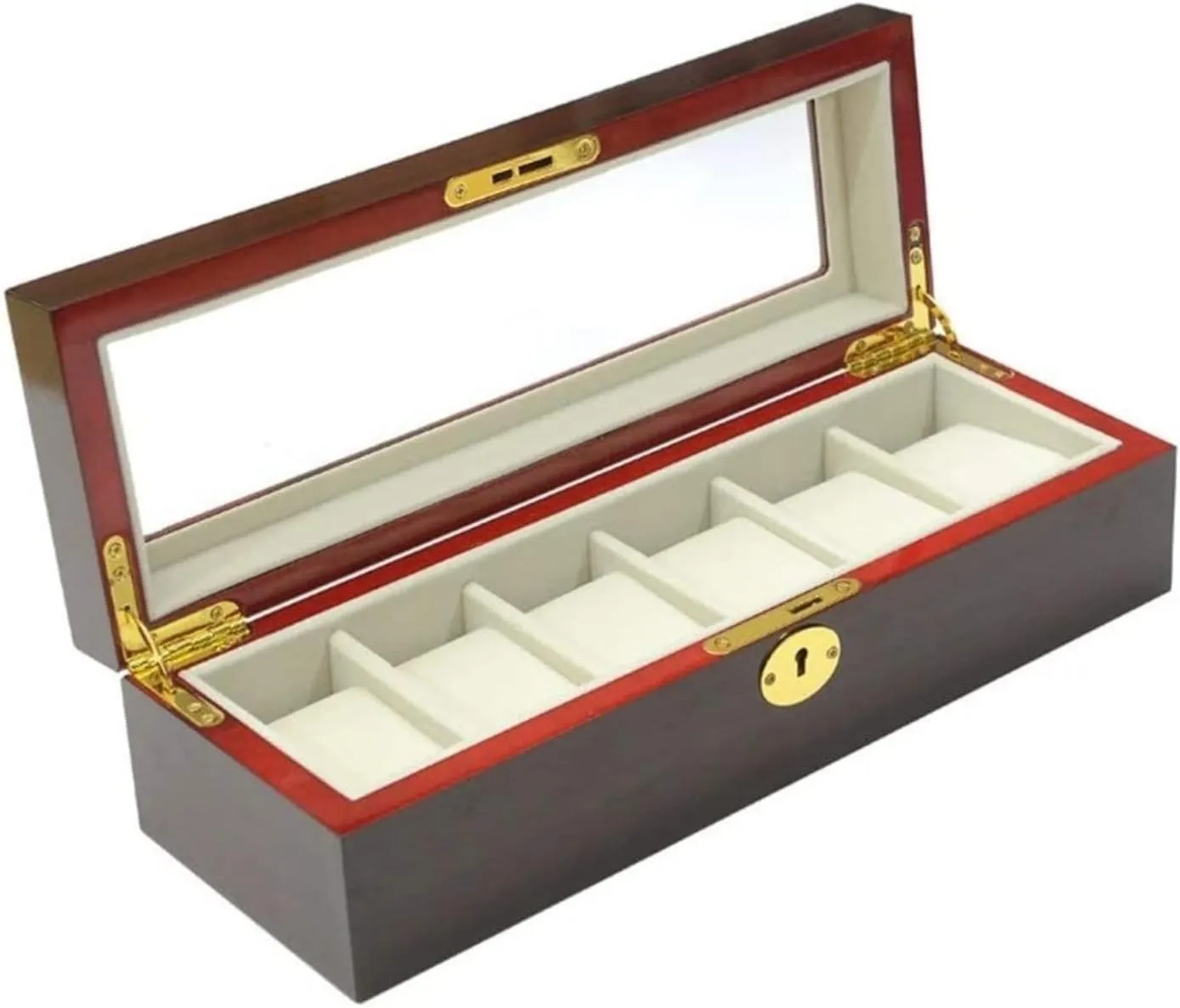 Top Metal Lock Watch Box (Color : Black, Size : 32.5 * 11.2 cease maraca empire * 9cm) Watch Case Modern Creative Wood Watch Box Organizer Display Case Holder Jewelry Showcase With Clear 