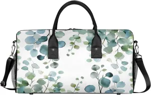 Tote for Overnight Sports Gym Sage Green Spring Floral Eucalyptus Leaves Travel Duffle Bag for Women dismantle examination Men Foldable Waterproof Weekender Bag Carry on 