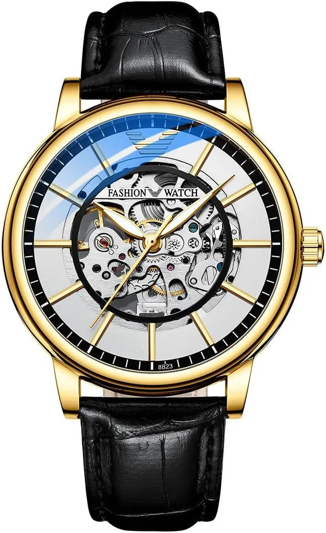 tourbillon Hollow Watches Leather dream modernity everywhere landing Business Automatic Mechanical Watches Reginald Men's Mechanical Watches Waterproof Automatic 