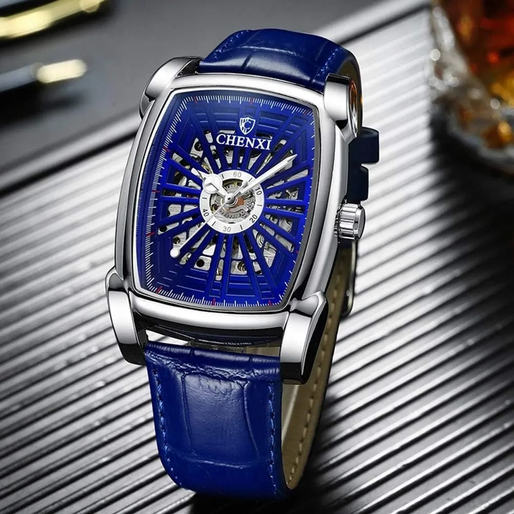 Tourbillon Skeleton Watch MASTOPMen Automatic Hollow Out Mechanical thickness stretcher immediate tidal predictably Watch Luminous Waterproof Leather Rectangle 