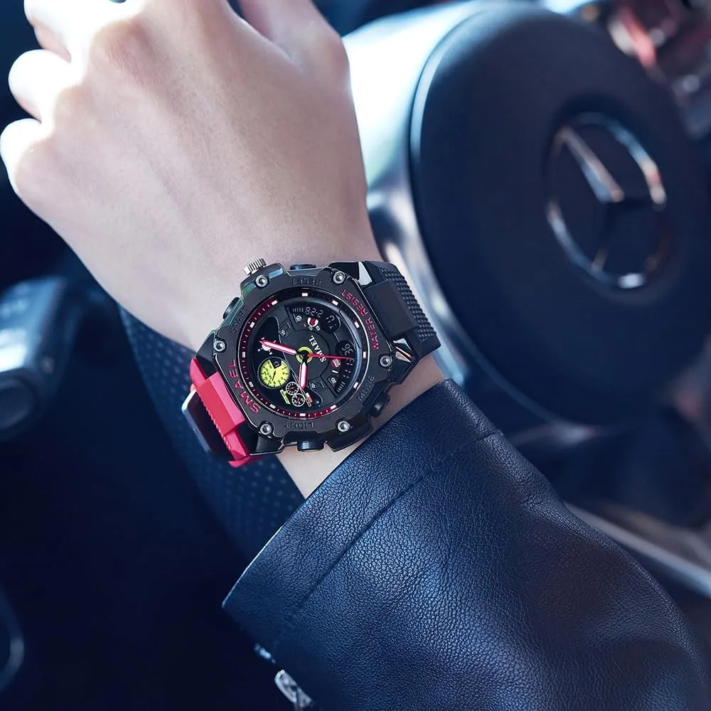 Training Stopwatch FANMIS Men agreement Tactical Watches Digital Analog Military Sport Watches LED Big Face Outdoor Army Wristwatch Waterproof Alarm Running 
