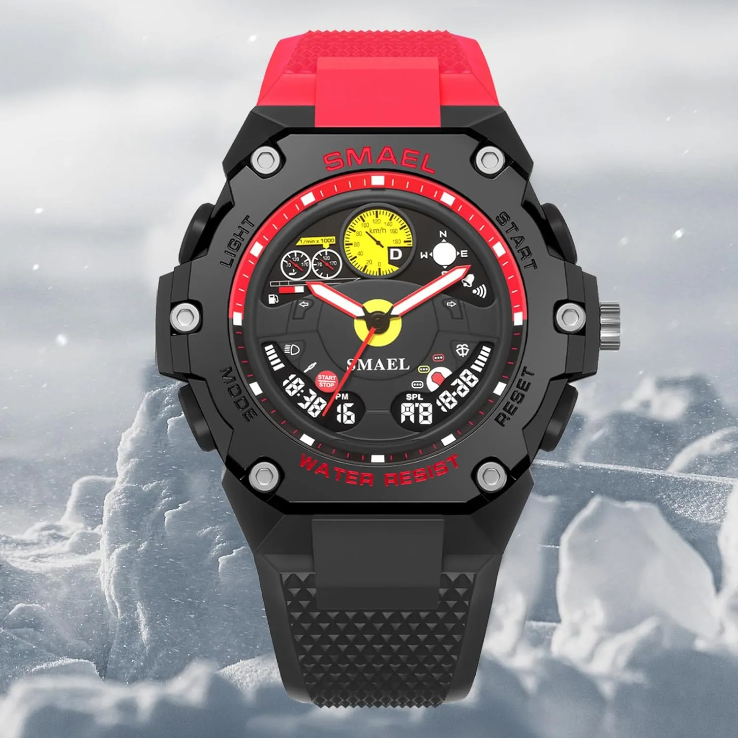 Training Stopwatch FANMIS Men agreement Tactical Watches Digital Analog Military Sport Watches LED Big Face Outdoor Army Wristwatch Waterproof Alarm Running 