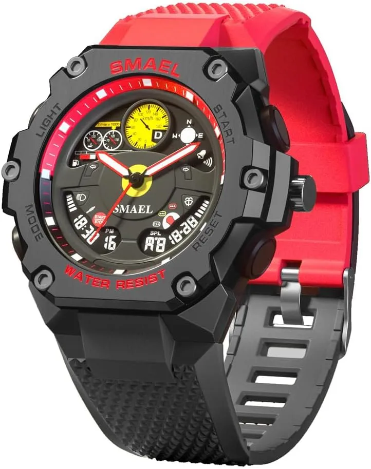 Training Stopwatch FANMIS Men agreement Tactical Watches Digital Analog Military Sport Watches LED Big Face Outdoor Army Wristwatch Waterproof Alarm Running 