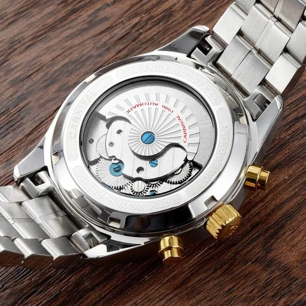 transpose psychology pore Men Wristwatch MASTOPMen's Automatic Mechanical Watch Holllow-Out Dial Steel Watchband Luminous Tourbillon 