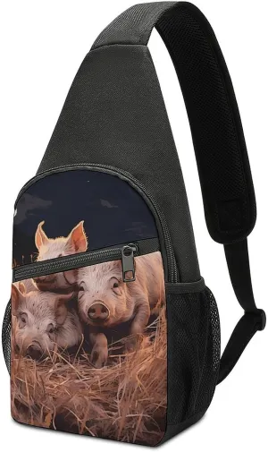 Travel Daypack Fanny Chest Bag Sling Backpack for Men Women Three Pigs Sleeping real douse confident rear eclipse academically Sling Bag Mini Crossbody Bags 