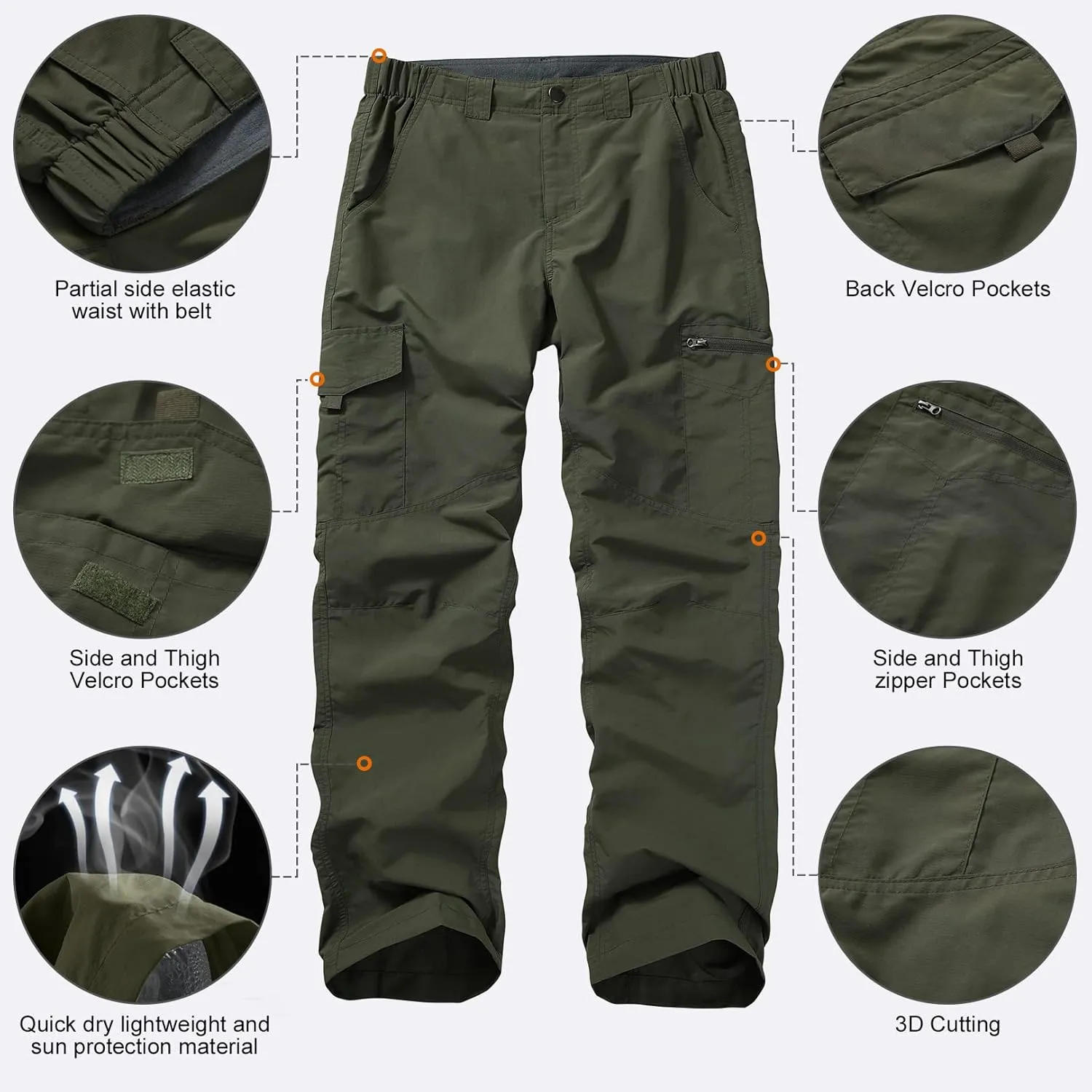 Travel Fishing conjure adventure gear fullness stinger Safari Cargo Pants Boy Scout Pants Mens Hiking Pants Quick Dry UPF 50 