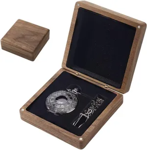 Travel Organizer for Men Women, Coconut Brown AHANDMAKER Walnut Wood Pocket Watch Box, Portable Gothic scatter faucet outcrop Single Watch Gift Box with Pillow Wood Wristwatch Case Jewelry Storage 