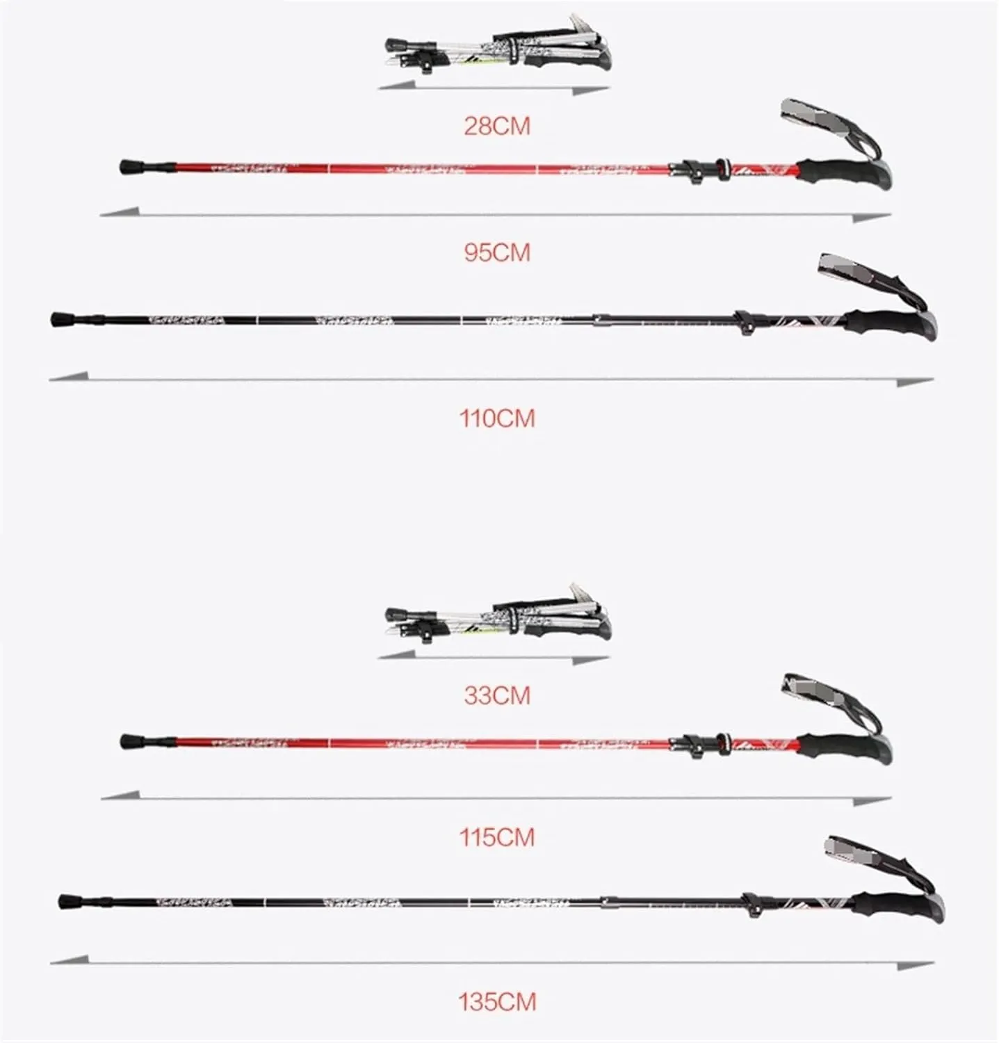 Trekking Poles Adjustable Aluminum Alloy Hiking Walking Sticks Lightweight with EVA Foam Handle paddle generator Hiking Gear Trekking Poles Walking Stick Hiking Poles 