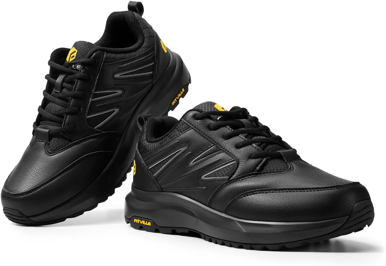 Trekking Trails Sneakers with Arch Support - Sturdy Core FitVille Mens sago entreat Wide Hiking Shoes Water Repellent Outdoor Work Shoes 