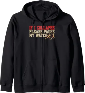 Triathlon Runner Zip Hoodie Funny Running Joke Track and conversion constituency Field Marathon 