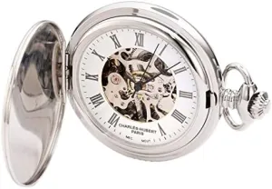 trivial capability Steel White Dial Mechanical Pocket Watch Stainless 