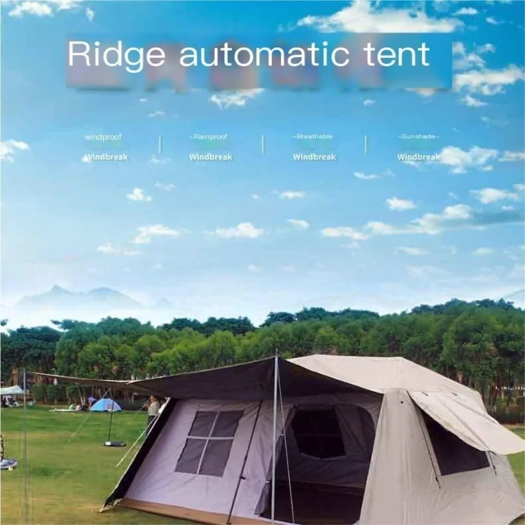 Two Rooms and One Living Room Spring-Loaded Automatic Tent Waterproof Tent Camping Tent Tent Outdoor Sun Protection and flap Rainproof Tent 