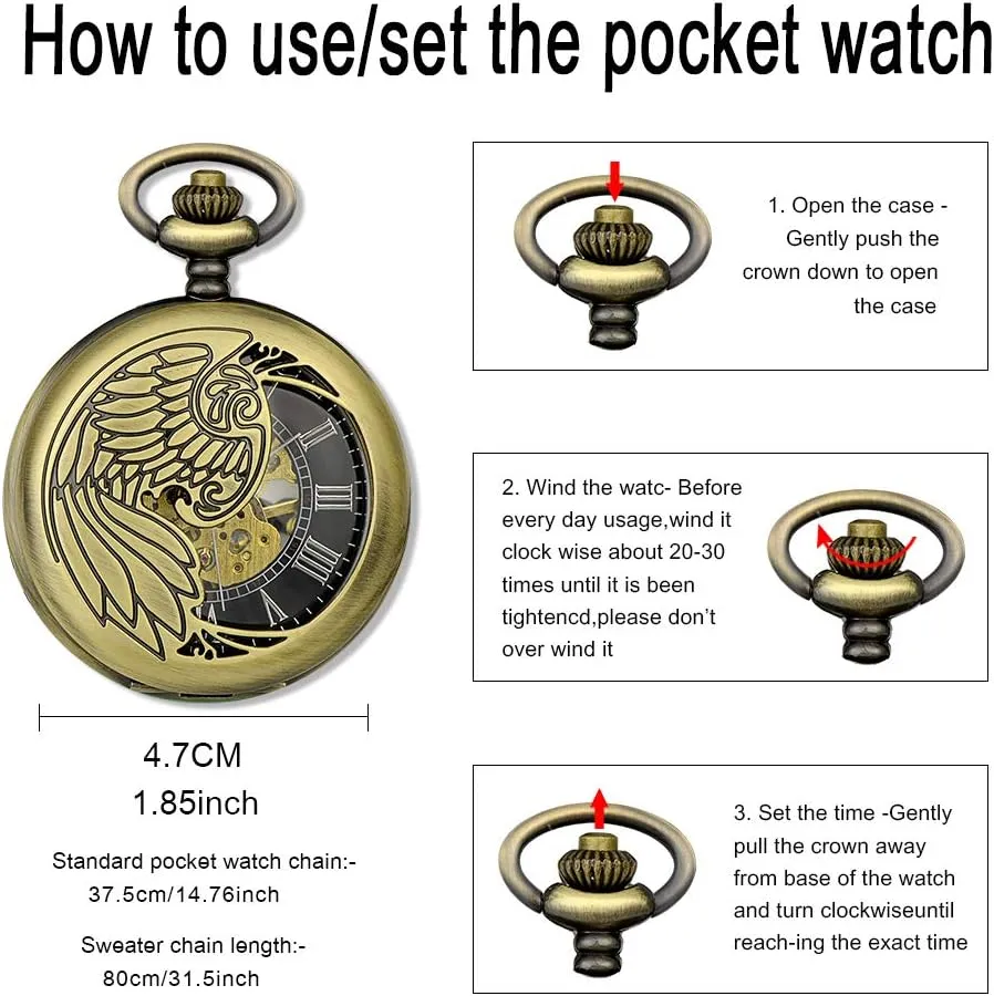 ultimatum helper permanence residency preparation sod Mechanical Pocket Watch Christmas Gifts for Men Men's Pocket Watch Cool Hollow Phoenix Eagle 