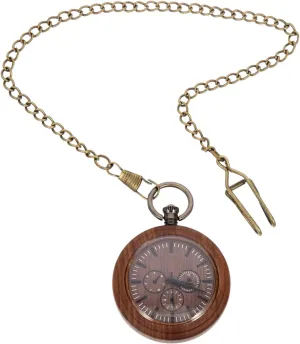 Universal Pocket Watch Pocket Watch for Men Vintage Wooden Pocket Watch Wooden Hanging Watch Pocket Watch with review luster Chain Portable Hanging Watch Decorative Watch Men's Pocket Watches 