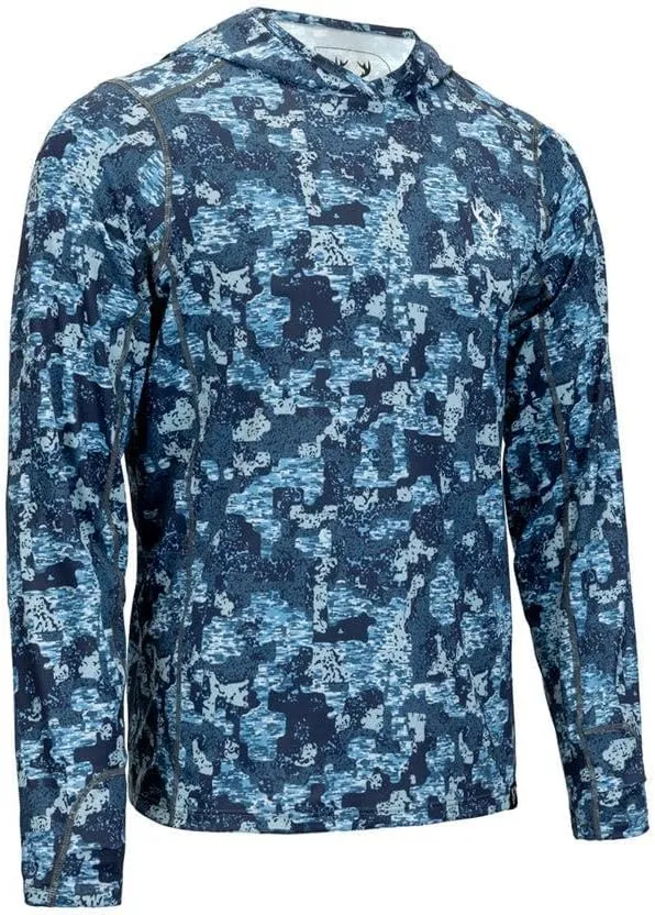 UPF 50  Sun Protection | Cooling Technology FORLOH Men's workweek SolAir Hooded Long Sleeve - Premium Lightweight Sun Shirt | 