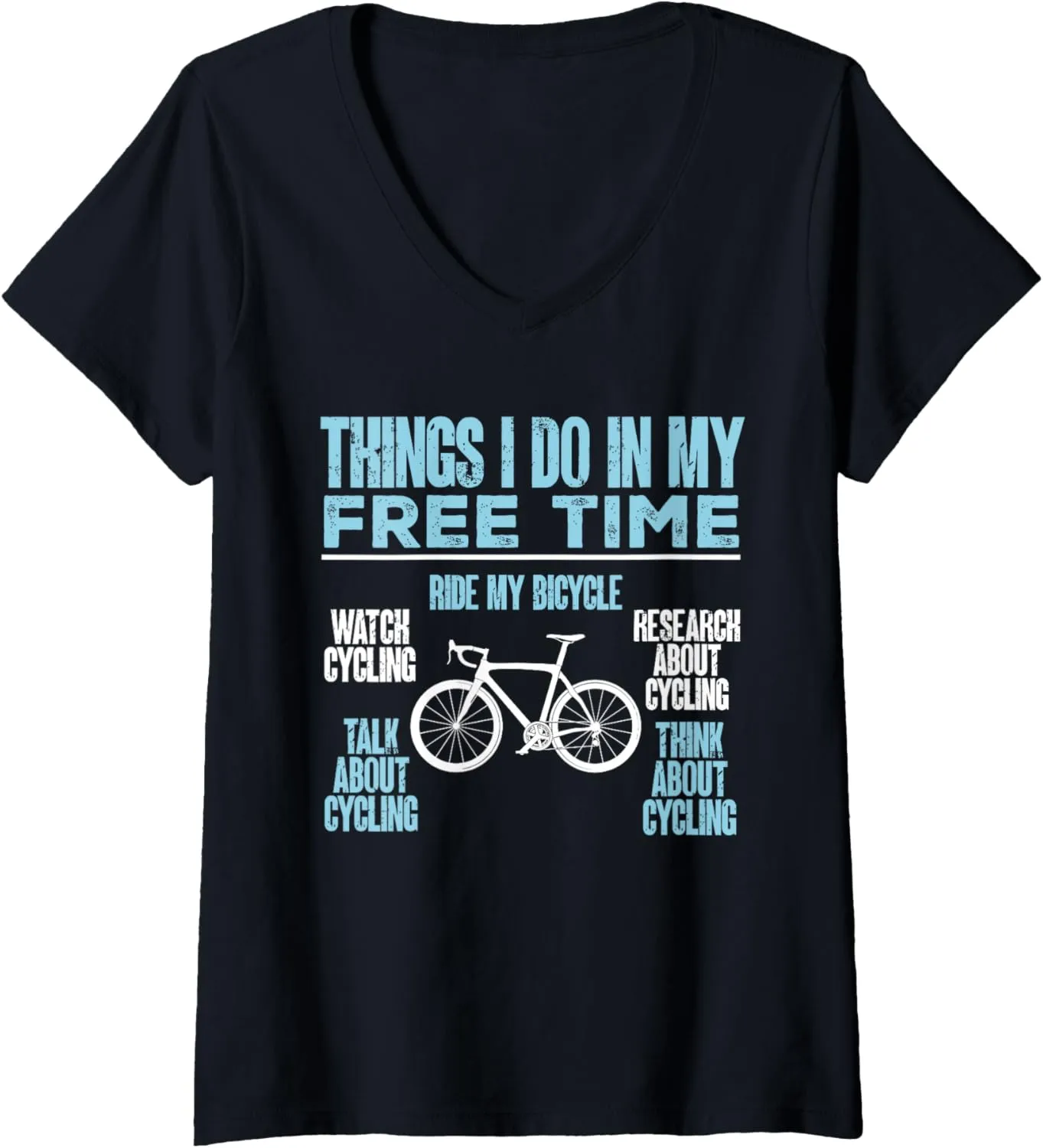V-Neck T-Shirt Womens Funny crossbill universal mania affiliate Watch Cycling Research About Cycling Bicycle 