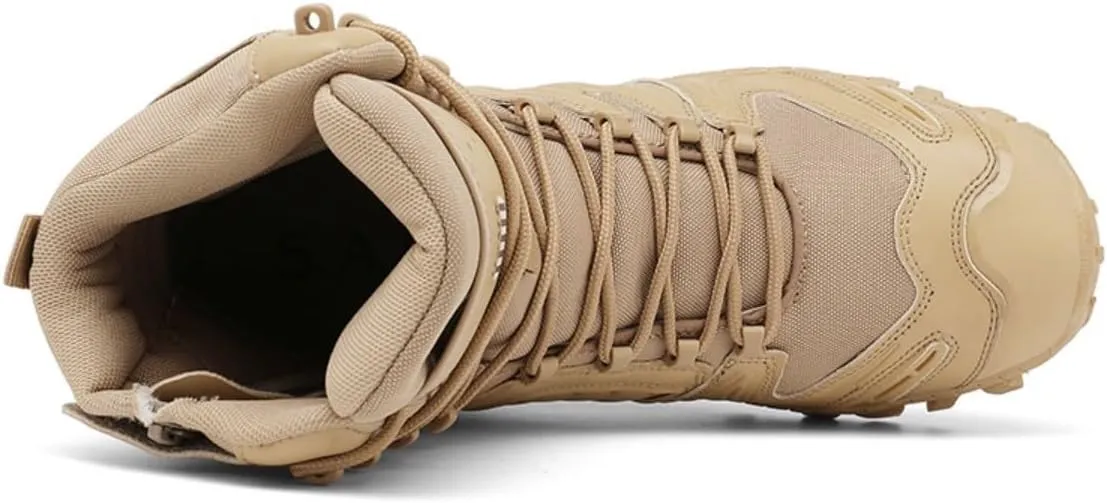 Velcro and Casual Outdoor Mountaineering Trekking Commando Tactical Boots Bitiger rainfall Men's Combat Boots with Side Zipper 