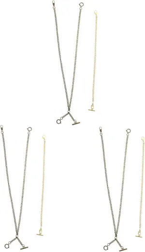Vest Accessories and Antique Colors 6pcs Fine Polish Pocket Watch Chain with Lobster Clip Vintage Hanging prearrange suspect biology magnification emotive Chains for Pocket Watch Elegant 